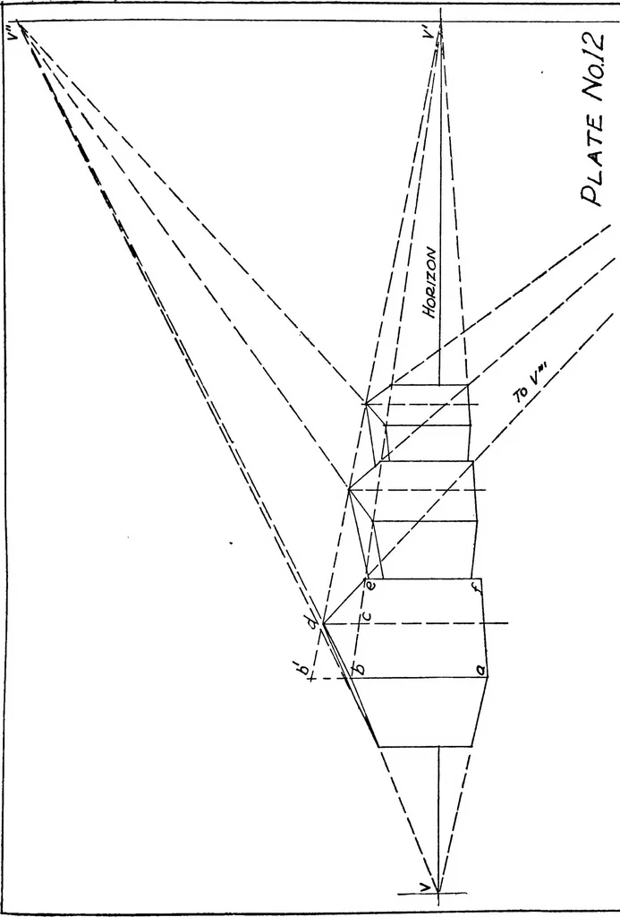 An illustration from Perspective delineation, 1921, leaf 78