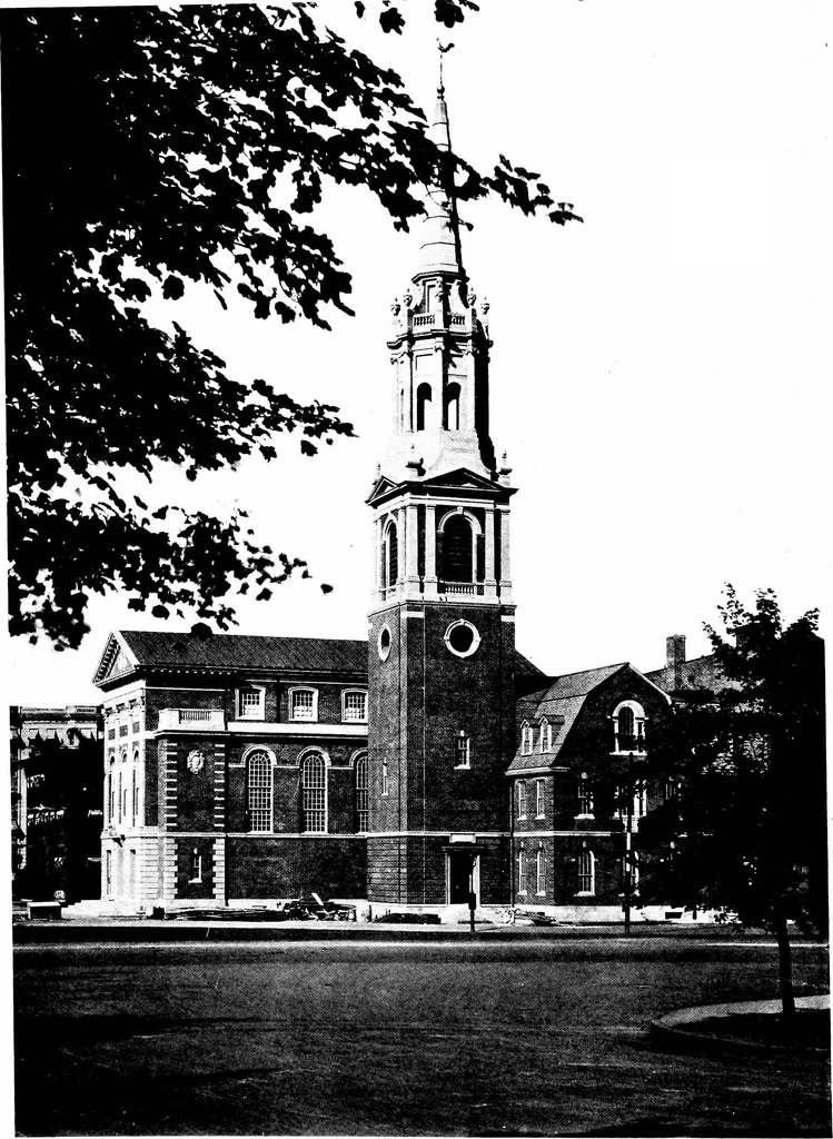 An illustration from American churches ... A series of authoritative articles on designing, planning, heating, ventilating, lighting and general equipment of churches as demonstrated by the best practice in the United States, 1915, leaf 13