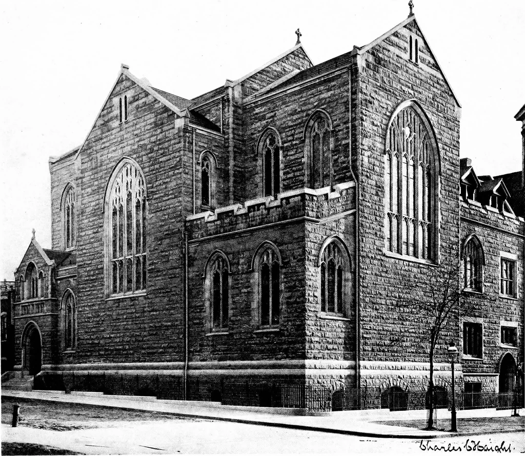 An illustration from American churches ... A series of authoritative articles on designing, planning, heating, ventilating, lighting and general equipment of churches as demonstrated by the best practice in the United States, 1915, leaf 134