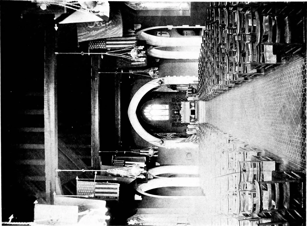 An illustration from American churches ... A series of authoritative articles on designing, planning, heating, ventilating, lighting and general equipment of churches as demonstrated by the best practice in the United States, 1915, leaf 140