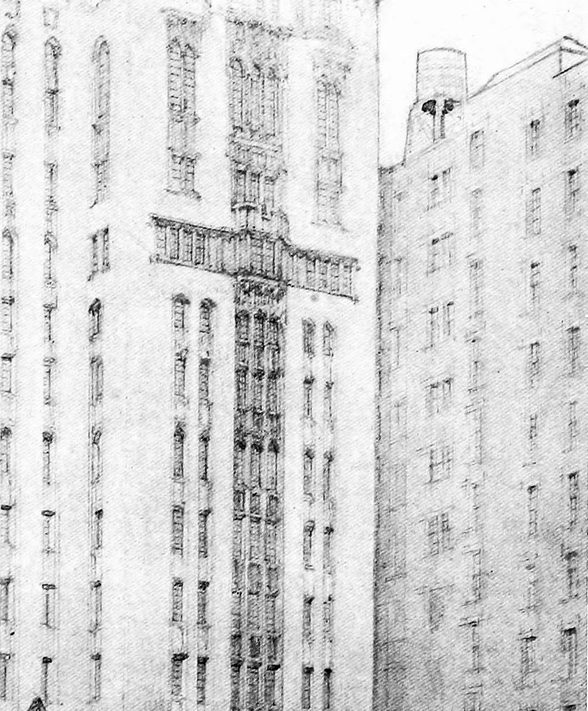 An illustration from American churches ... A series of authoritative articles on designing, planning, heating, ventilating, lighting and general equipment of churches as demonstrated by the best practice in the United States, 1915, leaf 142