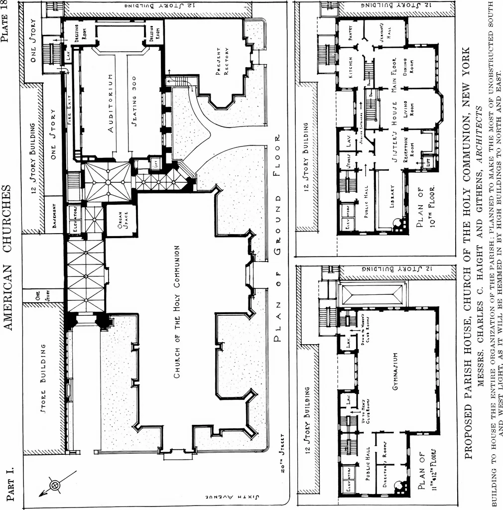 An illustration from American churches ... A series of authoritative articles on designing, planning, heating, ventilating, lighting and general equipment of churches as demonstrated by the best practice in the United States, 1915, leaf 144
