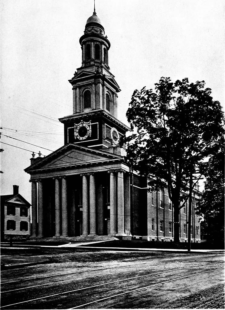 An illustration from American churches ... A series of authoritative articles on designing, planning, heating, ventilating, lighting and general equipment of churches as demonstrated by the best practice in the United States, 1915, leaf 150