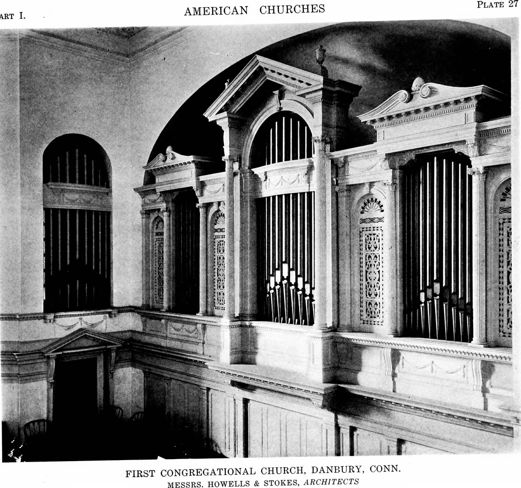 An illustration from American churches ... A series of authoritative articles on designing, planning, heating, ventilating, lighting and general equipment of churches as demonstrated by the best practice in the United States, 1915, leaf 162