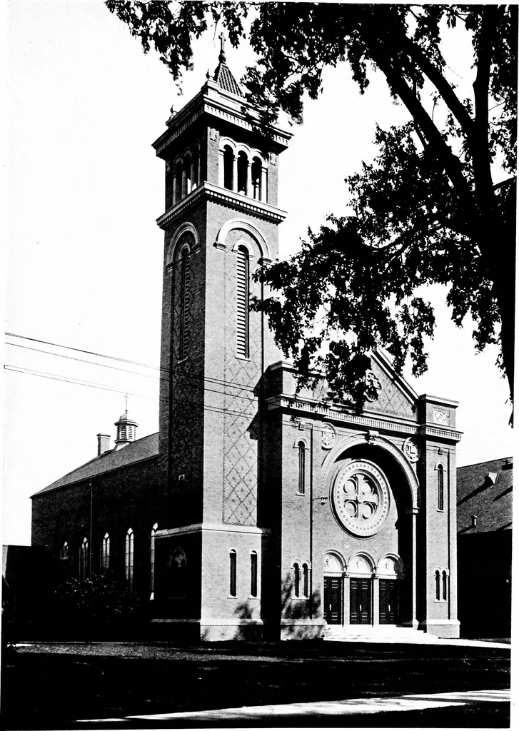 An illustration from American churches ... A series of authoritative articles on designing, planning, heating, ventilating, lighting and general equipment of churches as demonstrated by the best practice in the United States, 1915, leaf 194