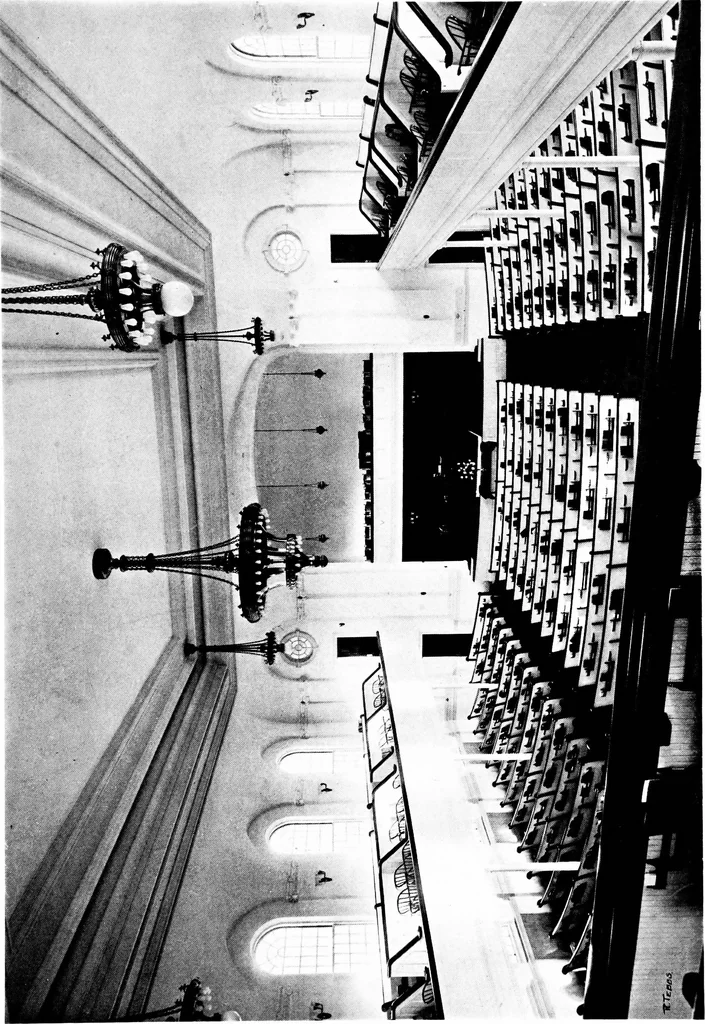 An illustration from American churches ... A series of authoritative articles on designing, planning, heating, ventilating, lighting and general equipment of churches as demonstrated by the best practice in the United States, 1915, leaf 204