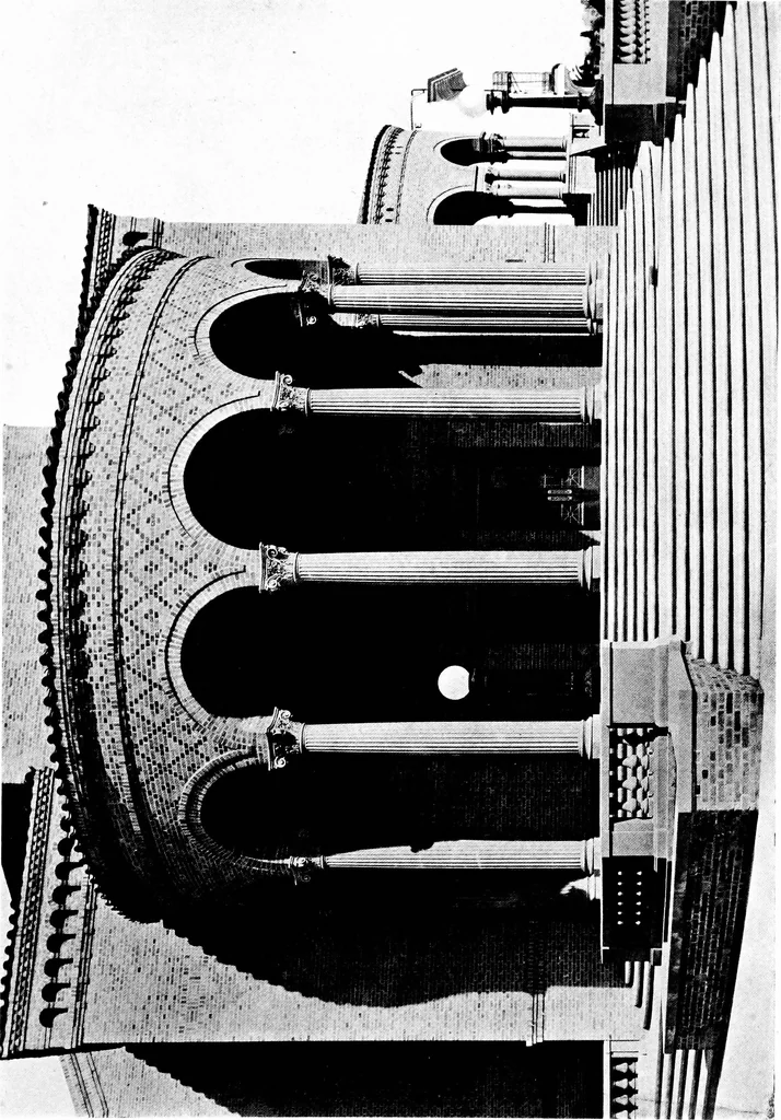 An illustration from American churches ... A series of authoritative articles on designing, planning, heating, ventilating, lighting and general equipment of churches as demonstrated by the best practice in the United States, 1915, leaf 208