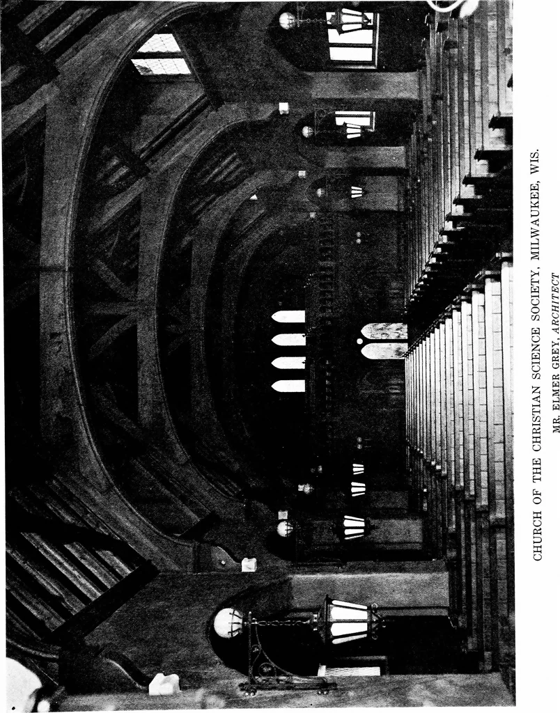An illustration from American churches ... A series of authoritative articles on designing, planning, heating, ventilating, lighting and general equipment of churches as demonstrated by the best practice in the United States, 1915, leaf 214