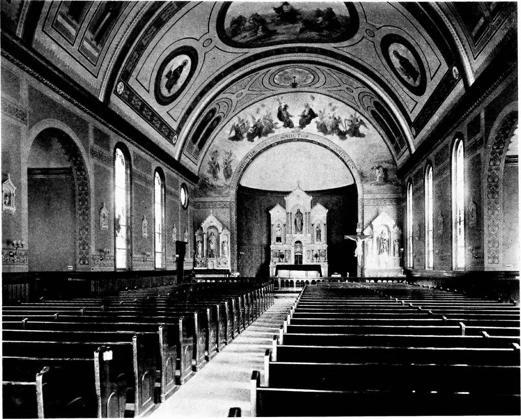 An illustration from American churches ... A series of authoritative articles on designing, planning, heating, ventilating, lighting and general equipment of churches as demonstrated by the best practice in the United States, 1915, leaf 236