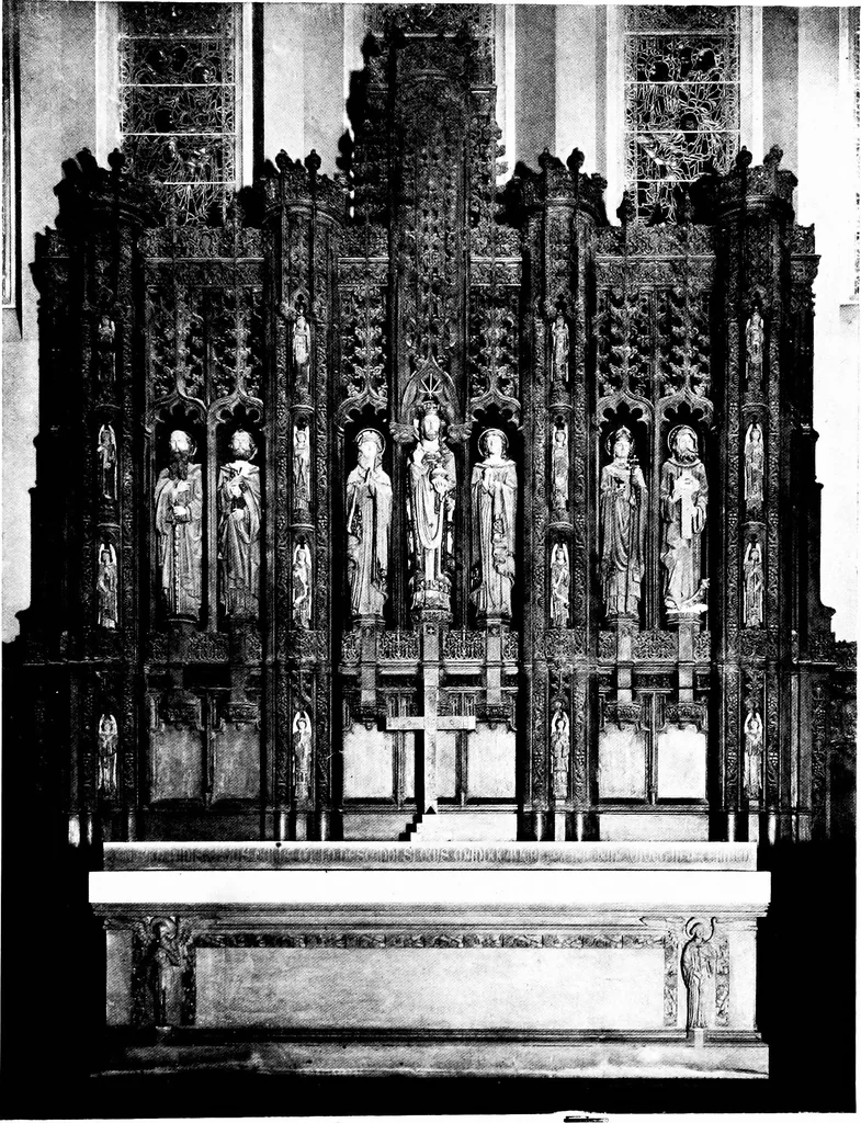 An illustration from American churches ... A series of authoritative articles on designing, planning, heating, ventilating, lighting and general equipment of churches as demonstrated by the best practice in the United States, 1915, leaf 252