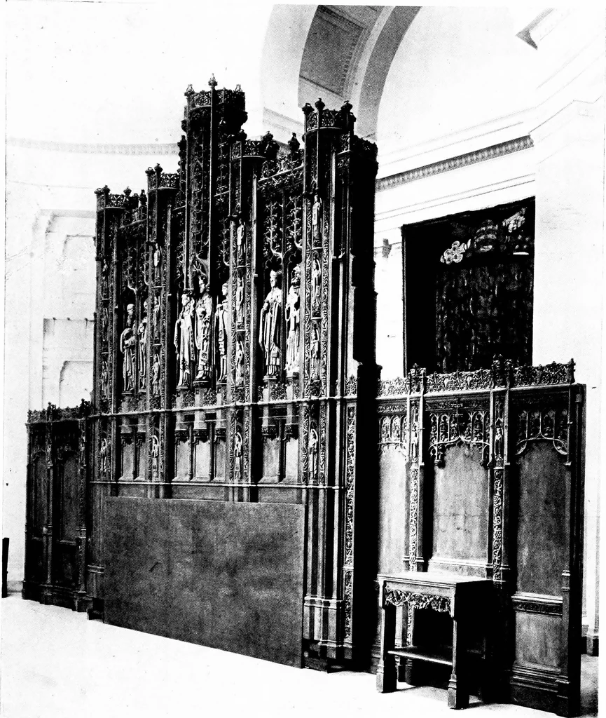 An illustration from American churches ... A series of authoritative articles on designing, planning, heating, ventilating, lighting and general equipment of churches as demonstrated by the best practice in the United States, 1915, leaf 256