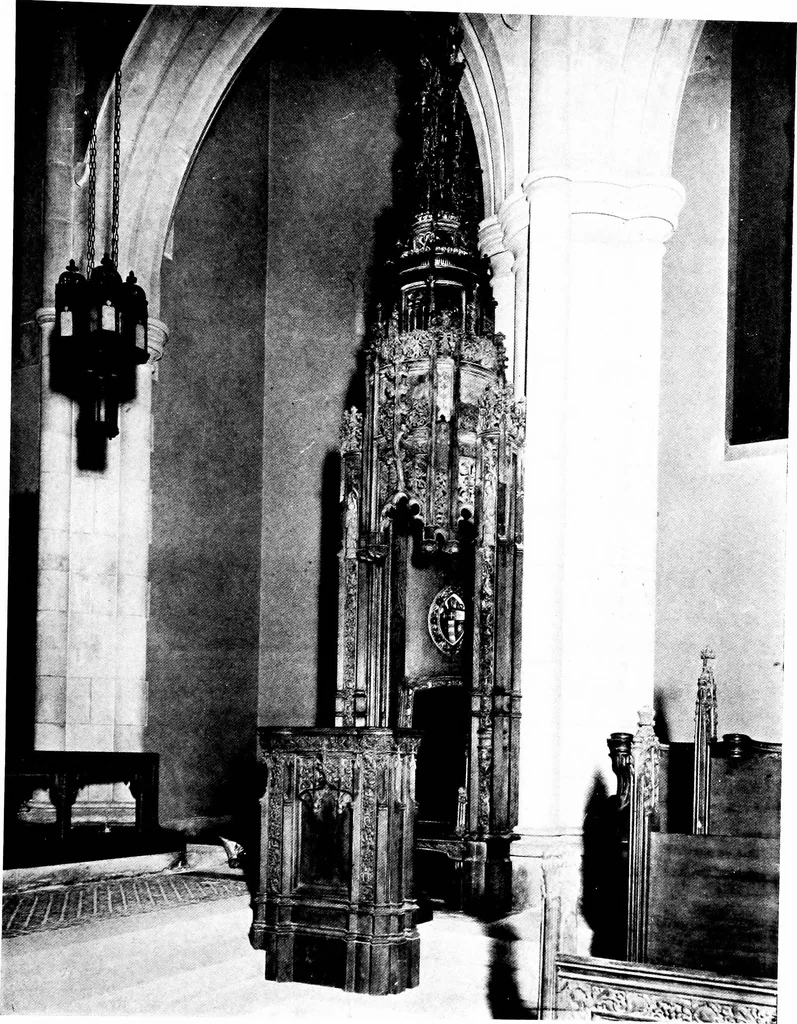 An illustration from American churches ... A series of authoritative articles on designing, planning, heating, ventilating, lighting and general equipment of churches as demonstrated by the best practice in the United States, 1915, leaf 258