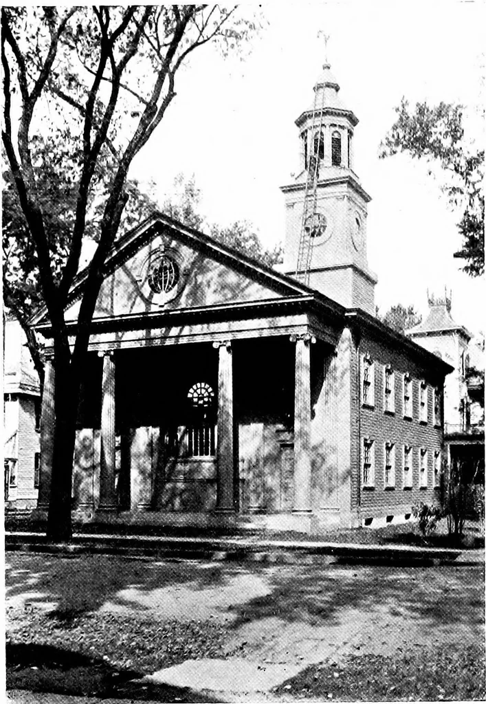 An illustration from American churches ... A series of authoritative articles on designing, planning, heating, ventilating, lighting and general equipment of churches as demonstrated by the best practice in the United States, 1915, leaf 29