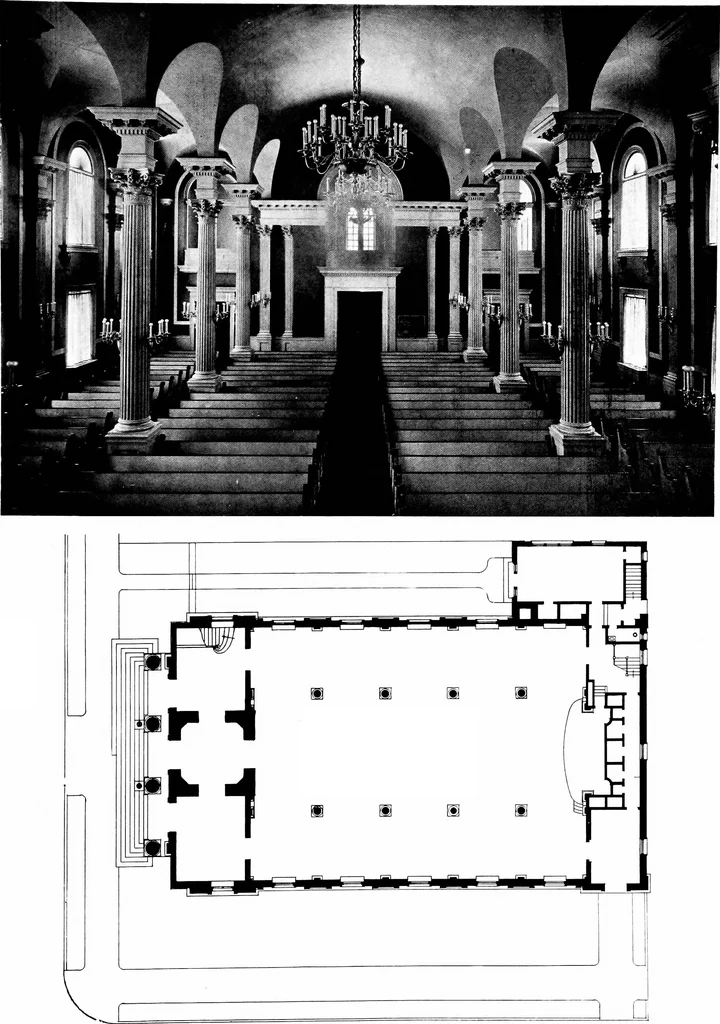 An illustration from American churches ... A series of authoritative articles on designing, planning, heating, ventilating, lighting and general equipment of churches as demonstrated by the best practice in the United States, 1915, leaf 290