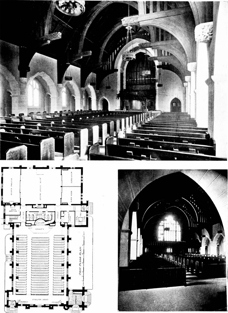 An illustration from American churches ... A series of authoritative articles on designing, planning, heating, ventilating, lighting and general equipment of churches as demonstrated by the best practice in the United States, 1915, leaf 298