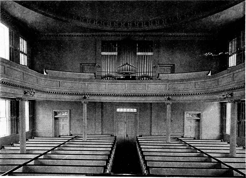 An illustration from American churches ... A series of authoritative articles on designing, planning, heating, ventilating, lighting and general equipment of churches as demonstrated by the best practice in the United States, 1915, leaf 31