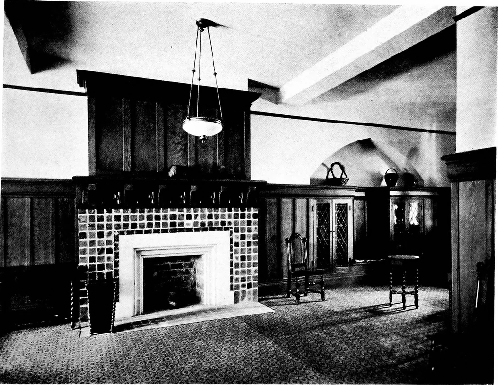 An illustration from American churches ... A series of authoritative articles on designing, planning, heating, ventilating, lighting and general equipment of churches as demonstrated by the best practice in the United States, 1915, leaf 326
