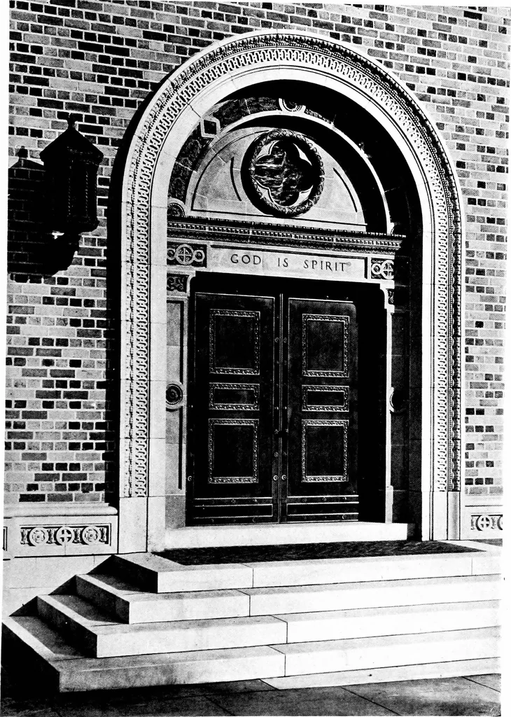 An illustration from American churches ... A series of authoritative articles on designing, planning, heating, ventilating, lighting and general equipment of churches as demonstrated by the best practice in the United States, 1915, leaf 338