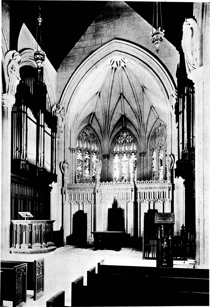 An illustration from American churches ... A series of authoritative articles on designing, planning, heating, ventilating, lighting and general equipment of churches as demonstrated by the best practice in the United States, 1915, leaf 354