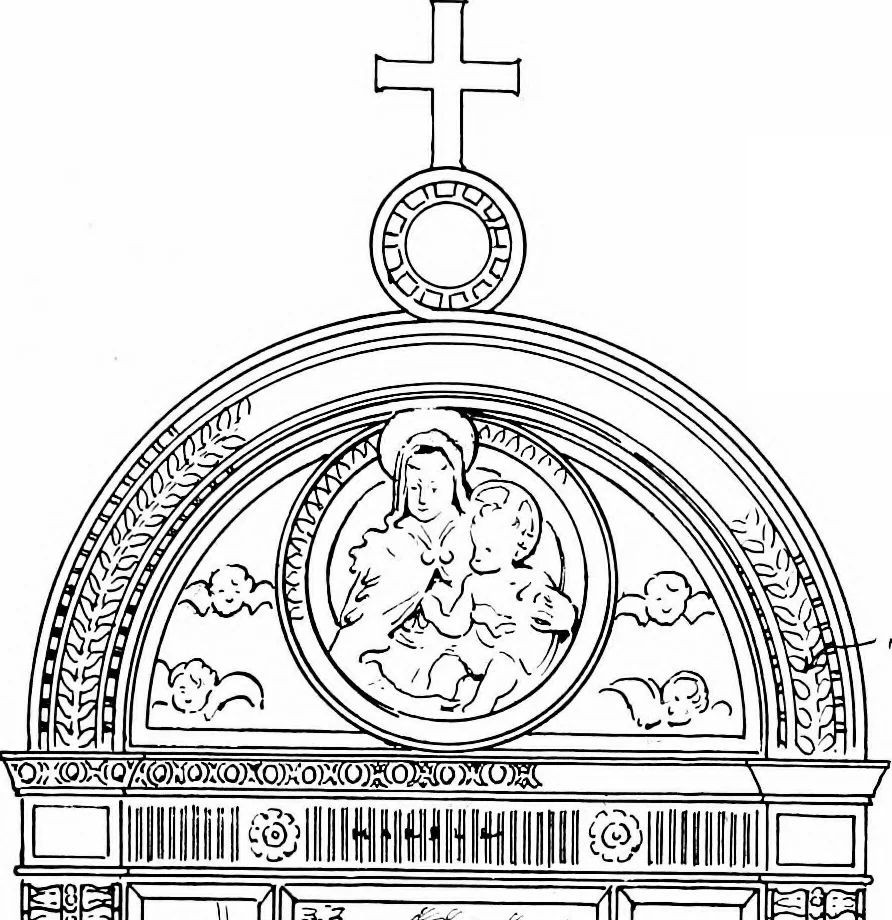 An illustration from American churches ... A series of authoritative articles on designing, planning, heating, ventilating, lighting and general equipment of churches as demonstrated by the best practice in the United States, 1915, leaf 364
