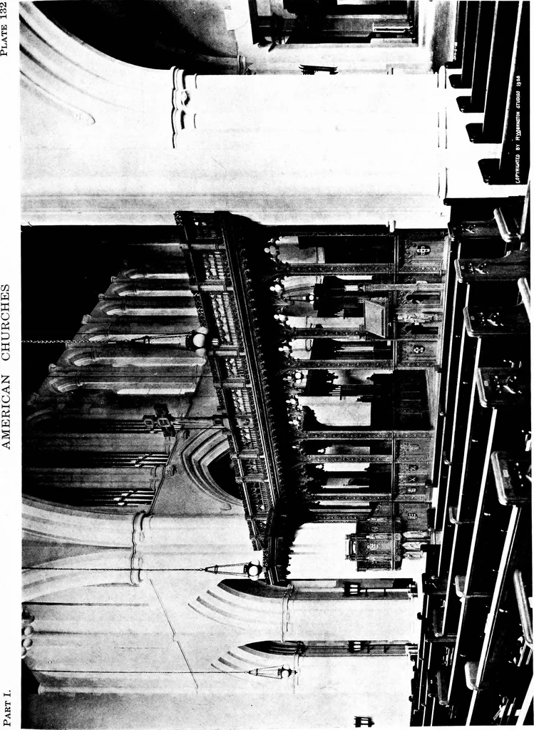 An illustration from American churches ... A series of authoritative articles on designing, planning, heating, ventilating, lighting and general equipment of churches as demonstrated by the best practice in the United States, 1915, leaf 372