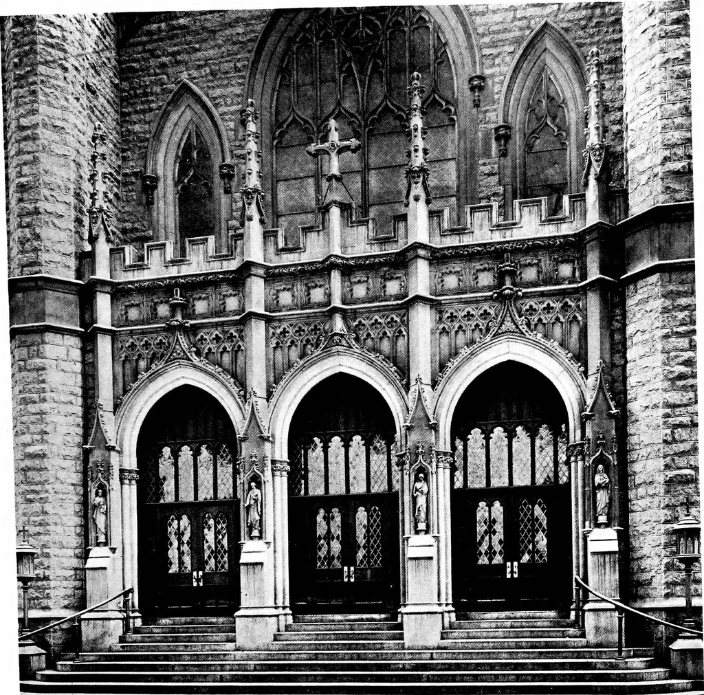 An illustration from American churches ... A series of authoritative articles on designing, planning, heating, ventilating, lighting and general equipment of churches as demonstrated by the best practice in the United States, 1915, leaf 378
