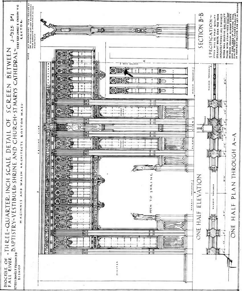An illustration from American churches ... A series of authoritative articles on designing, planning, heating, ventilating, lighting and general equipment of churches as demonstrated by the best practice in the United States, 1915, leaf 384