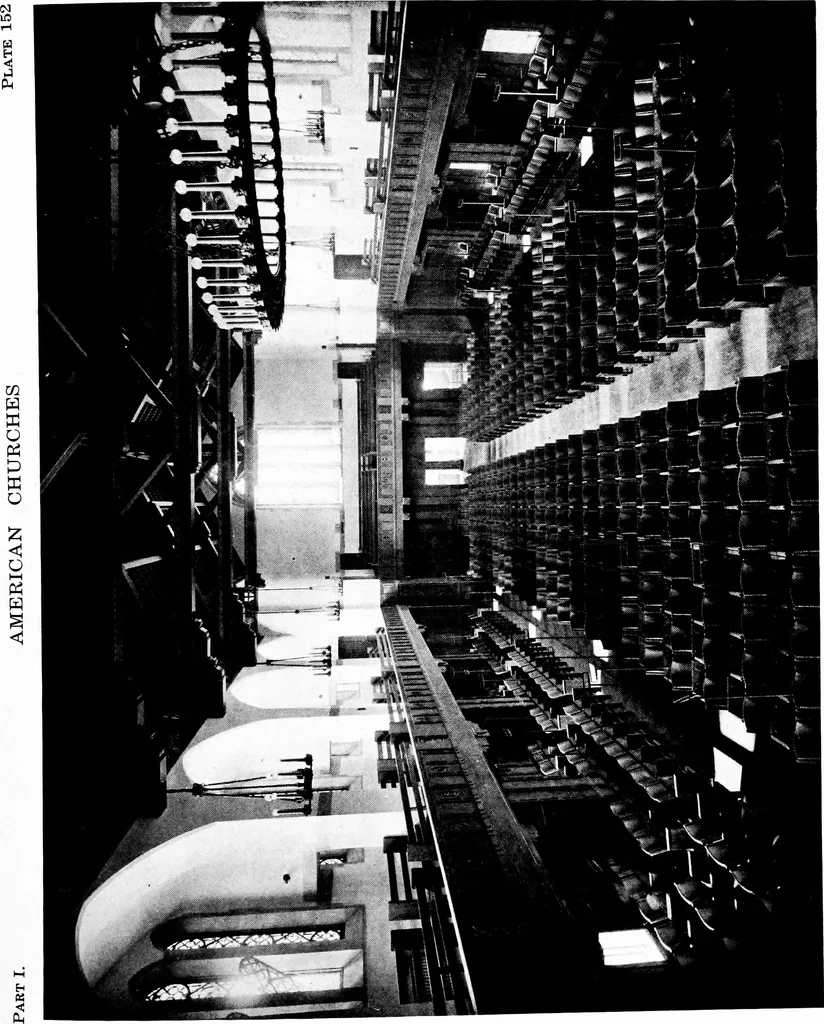 An illustration from American churches ... A series of authoritative articles on designing, planning, heating, ventilating, lighting and general equipment of churches as demonstrated by the best practice in the United States, 1915, leaf 412