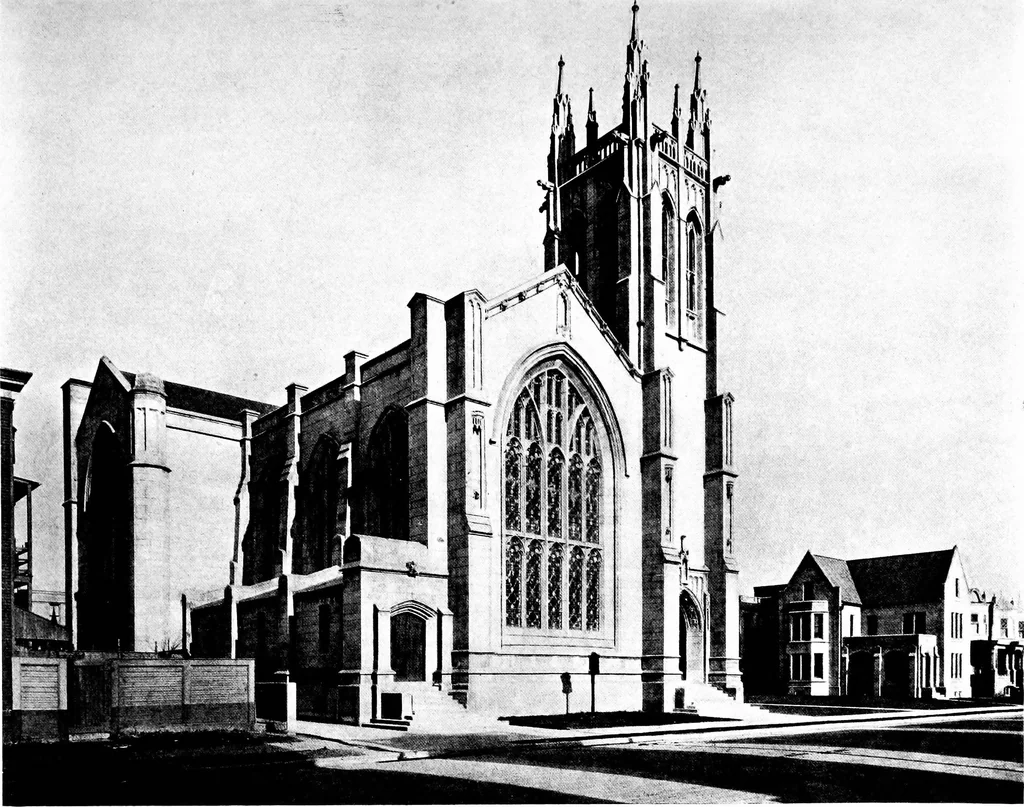 An illustration from American churches ... A series of authoritative articles on designing, planning, heating, ventilating, lighting and general equipment of churches as demonstrated by the best practice in the United States, 1915, leaf 420