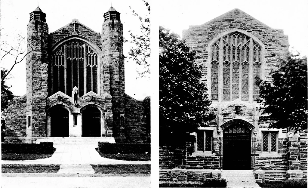 An illustration from American churches ... A series of authoritative articles on designing, planning, heating, ventilating, lighting and general equipment of churches as demonstrated by the best practice in the United States, 1915, leaf 454