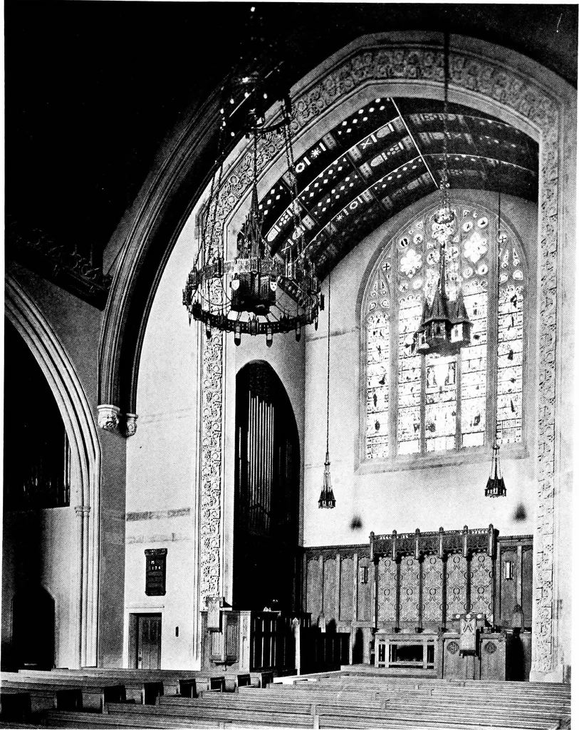 An illustration from American churches ... A series of authoritative articles on designing, planning, heating, ventilating, lighting and general equipment of churches as demonstrated by the best practice in the United States, 1915, leaf 480