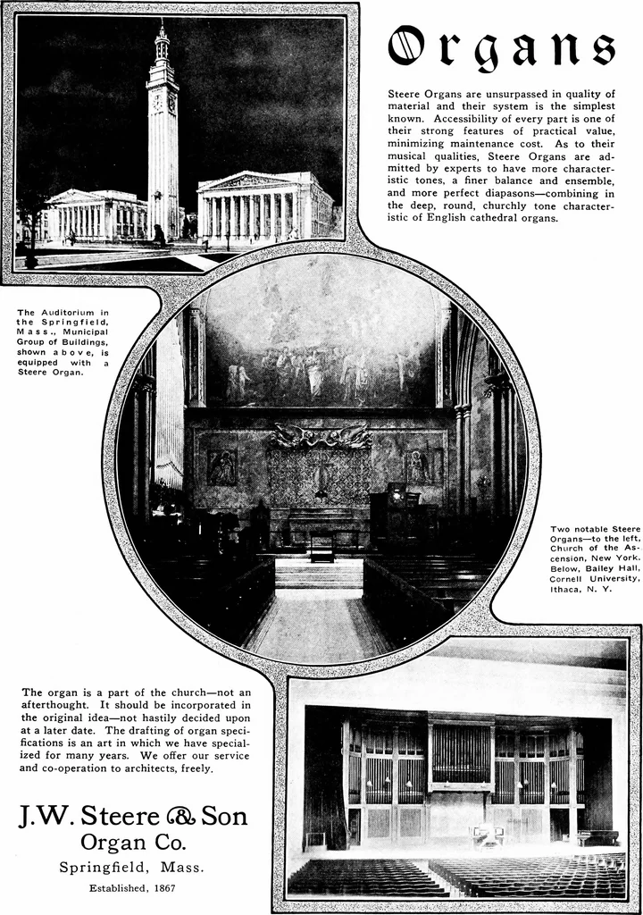 An illustration from American churches ... A series of authoritative articles on designing, planning, heating, ventilating, lighting and general equipment of churches as demonstrated by the best practice in the United States, 1915, leaf 490