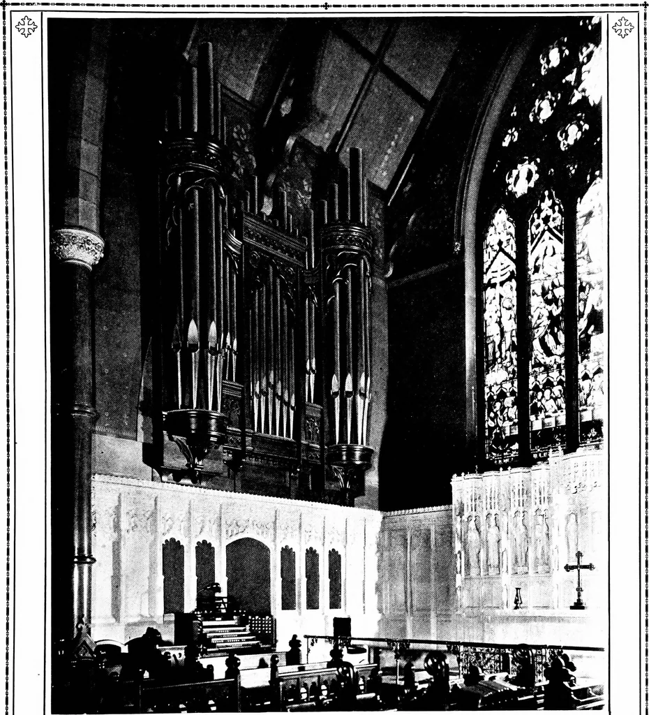 An illustration from American churches ... A series of authoritative articles on designing, planning, heating, ventilating, lighting and general equipment of churches as demonstrated by the best practice in the United States, 1915, leaf 496
