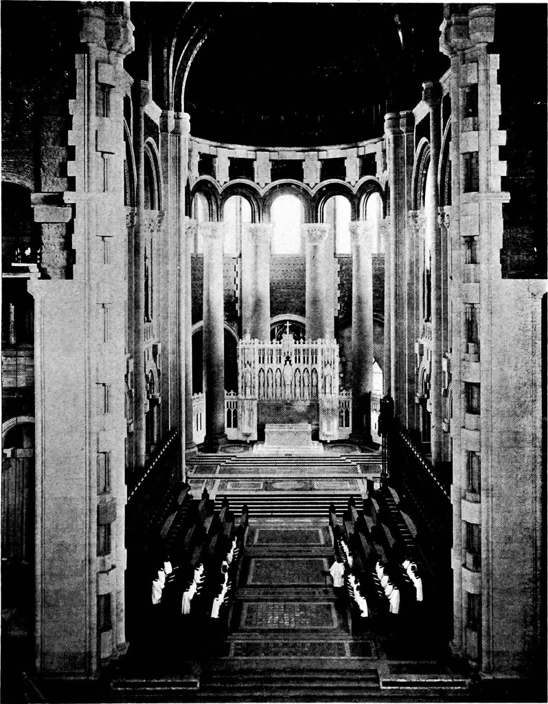 An illustration from American churches ... A series of authoritative articles on designing, planning, heating, ventilating, lighting and general equipment of churches as demonstrated by the best practice in the United States, 1915, leaf 498