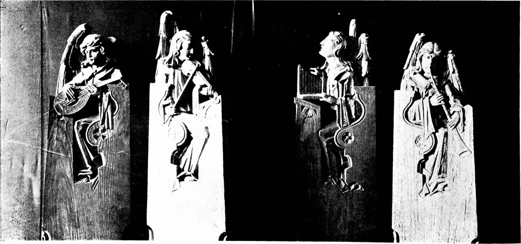 An illustration from American churches ... A series of authoritative articles on designing, planning, heating, ventilating, lighting and general equipment of churches as demonstrated by the best practice in the United States, 1915, leaf 57