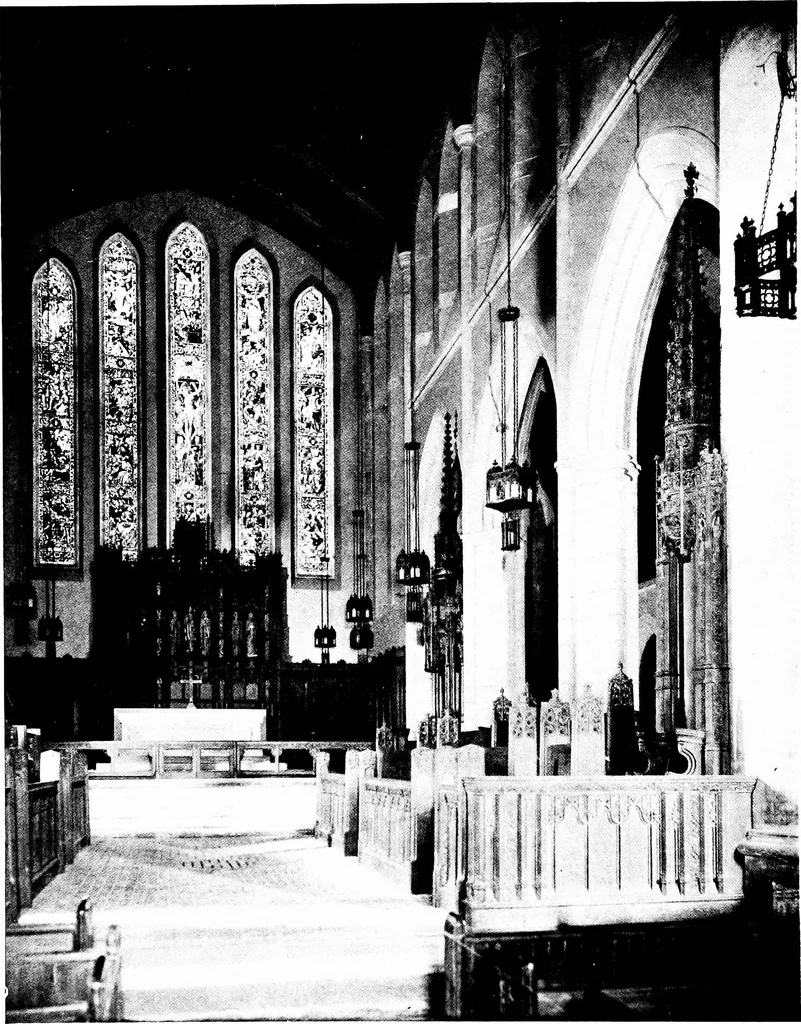 An illustration from American churches ... A series of authoritative articles on designing, planning, heating, ventilating, lighting and general equipment of churches as demonstrated by the best practice in the United States, 1915, leaf 63