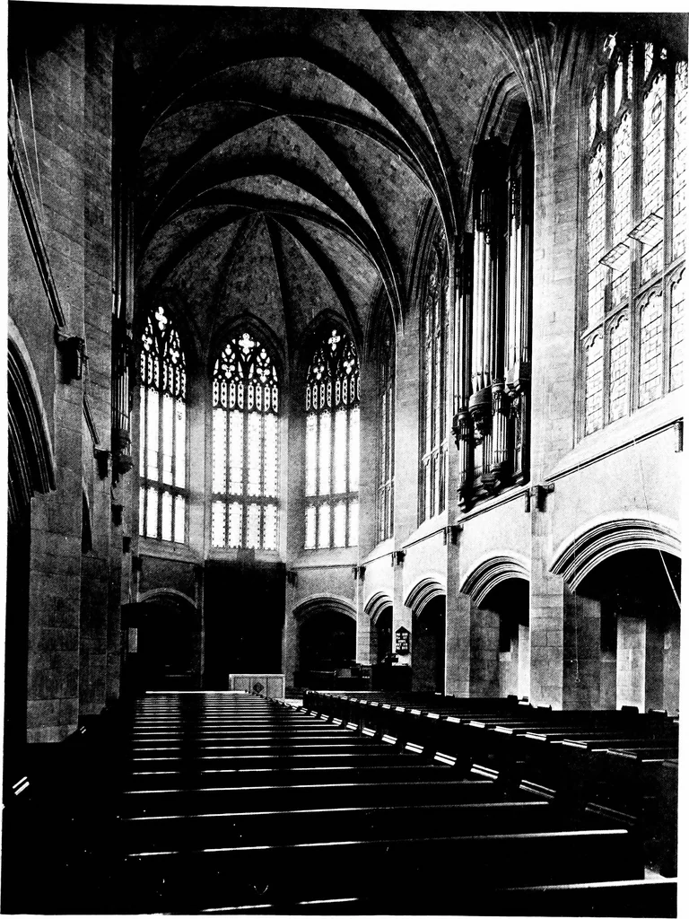 An illustration from American churches ... A series of authoritative articles on designing, planning, heating, ventilating, lighting and general equipment of churches as demonstrated by the best practice in the United States, 1915, leaf 70