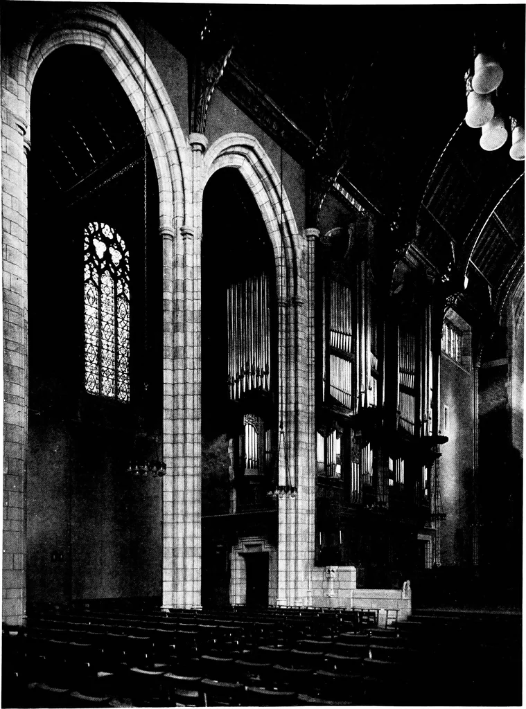 An illustration from American churches ... A series of authoritative articles on designing, planning, heating, ventilating, lighting and general equipment of churches as demonstrated by the best practice in the United States, 1915, leaf 74