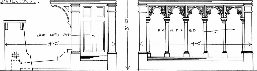 An illustration from American churches ... A series of authoritative articles on designing, planning, heating, ventilating, lighting and general equipment of churches as demonstrated by the best practice in the United States, 1915, leaf 75