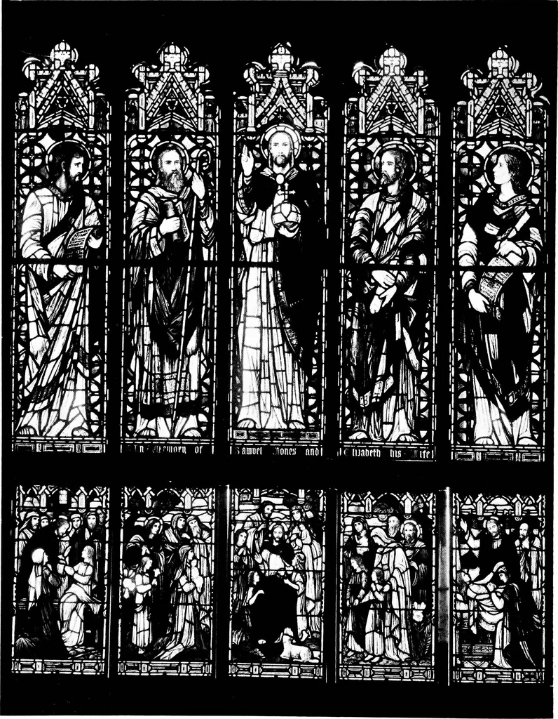 An illustration from American churches ... A series of authoritative articles on designing, planning, heating, ventilating, lighting and general equipment of churches as demonstrated by the best practice in the United States, 1915, leaf 95
