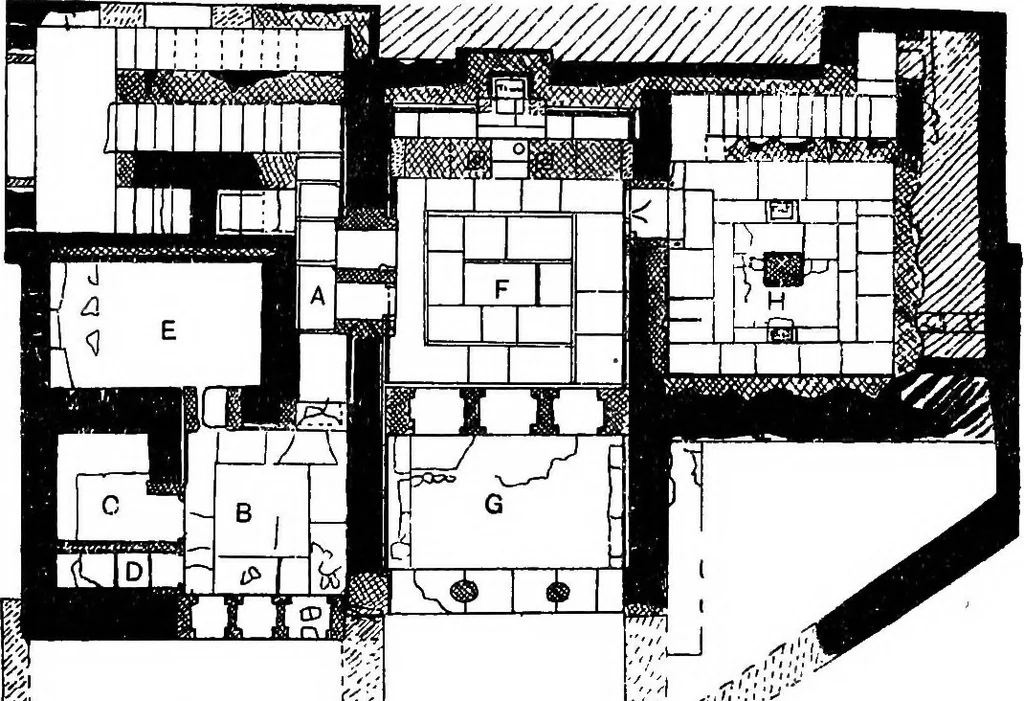 An illustration from The Greek house; its history and development from the Neolithic period to the Hellenistic age, 1916, leaf 115