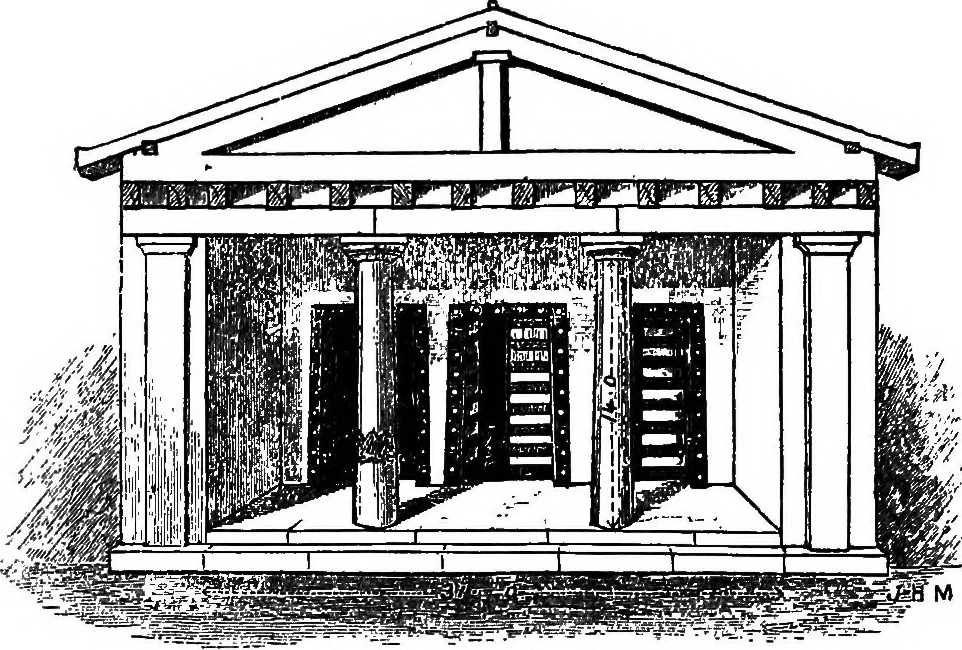 An illustration from The Greek house; its history and development from the Neolithic period to the Hellenistic age, 1916, leaf 147