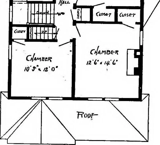 An illustration from Lumberman's house plan book : being a collection of one hundred absolutely new and attractive plans never before published, together with a selection of one hundred of our most popular houses published heretofore ... : 200 house plans, 1907, leaf 100