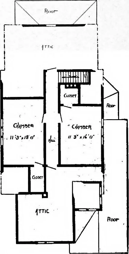An illustration from Lumberman's house plan book : being a collection of one hundred absolutely new and attractive plans never before published, together with a selection of one hundred of our most popular houses published heretofore ... : 200 house plans, 1907, leaf 103