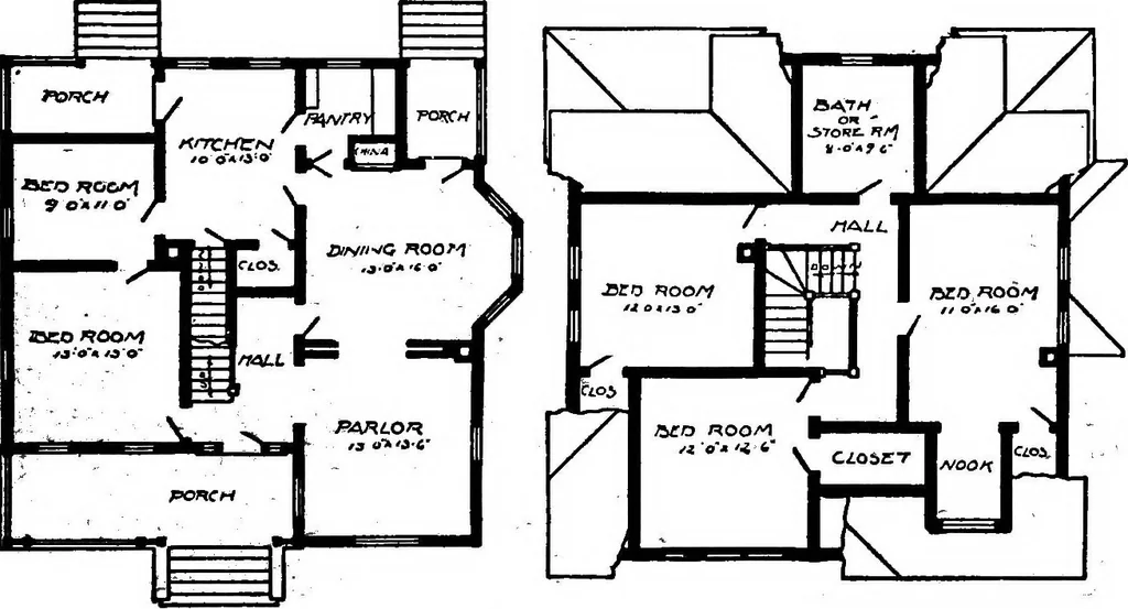 An illustration from Lumberman's house plan book : being a collection of one hundred absolutely new and attractive plans never before published, together with a selection of one hundred of our most popular houses published heretofore ... : 200 house plans, 1907, leaf 108