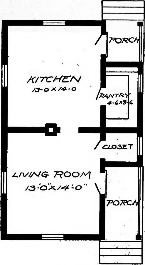 An illustration from Lumberman's house plan book : being a collection of one hundred absolutely new and attractive plans never before published, together with a selection of one hundred of our most popular houses published heretofore ... : 200 house plans, 1907, leaf 110