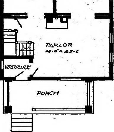 An illustration from Lumberman's house plan book : being a collection of one hundred absolutely new and attractive plans never before published, together with a selection of one hundred of our most popular houses published heretofore ... : 200 house plans, 1907, leaf 119