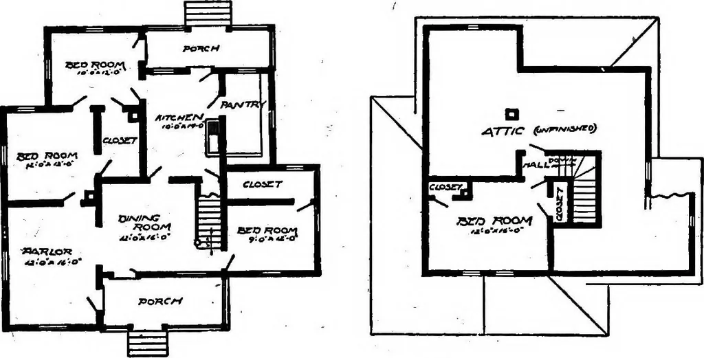 An illustration from Lumberman's house plan book : being a collection of one hundred absolutely new and attractive plans never before published, together with a selection of one hundred of our most popular houses published heretofore ... : 200 house plans, 1907, leaf 123