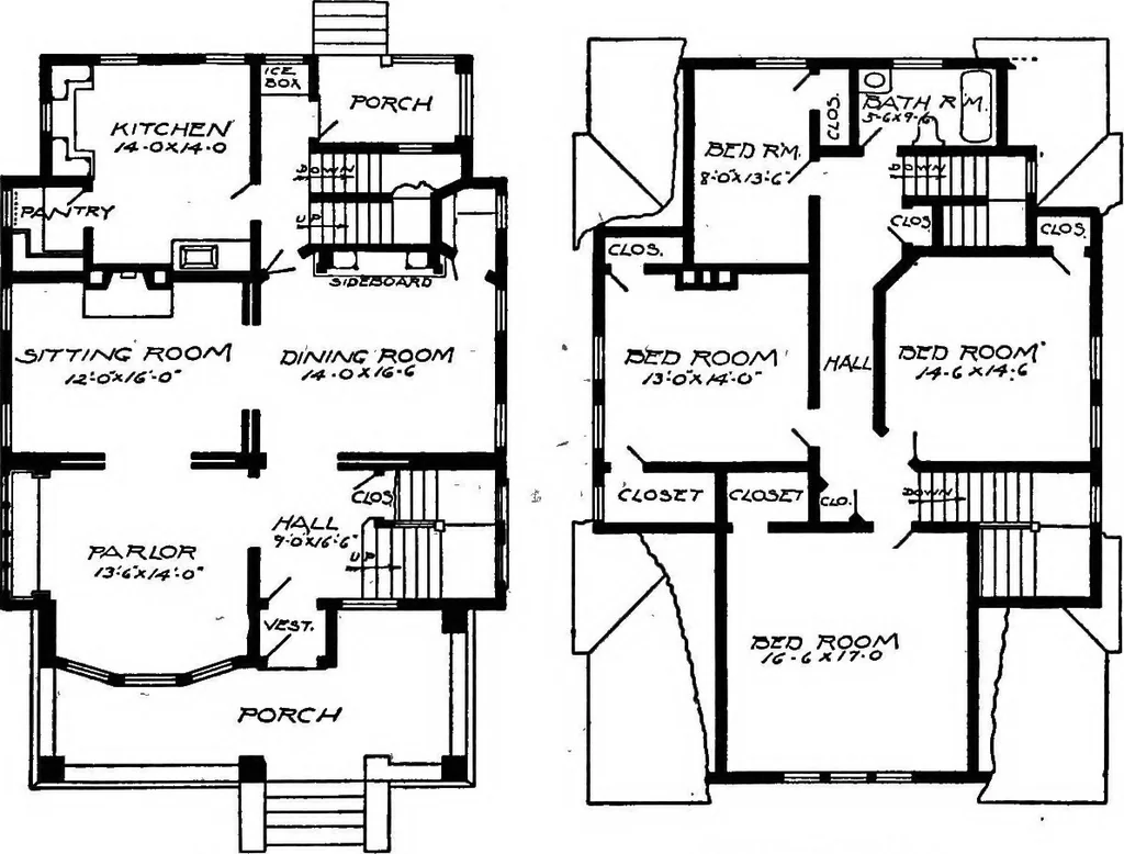 An illustration from Lumberman's house plan book : being a collection of one hundred absolutely new and attractive plans never before published, together with a selection of one hundred of our most popular houses published heretofore ... : 200 house plans, 1907, leaf 126