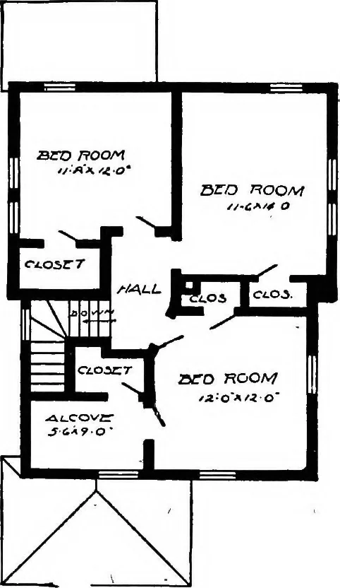 An illustration from Lumberman's house plan book : being a collection of one hundred absolutely new and attractive plans never before published, together with a selection of one hundred of our most popular houses published heretofore ... : 200 house plans, 1907, leaf 129